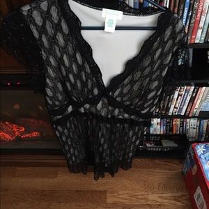 Black lace EUC Dress shirt